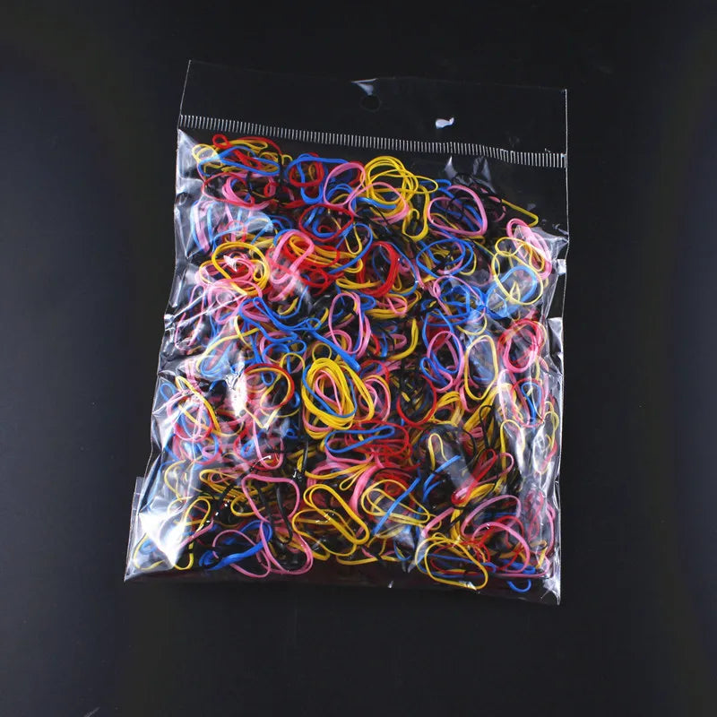 200 PCS/bag Mixed Colorful Rubber Bands Girls Pet Dog DIY Hair Bows Grooming Hairpin Hair Accessories