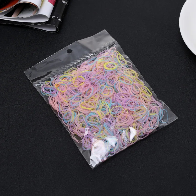 200 PCS/bag Mixed Colorful Rubber Bands Girls Pet Dog DIY Hair Bows Grooming Hairpin Hair Accessories