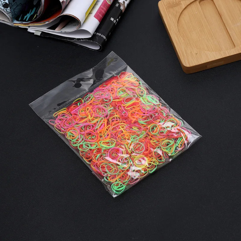 200 PCS/bag Mixed Colorful Rubber Bands Girls Pet Dog DIY Hair Bows Grooming Hairpin Hair Accessories