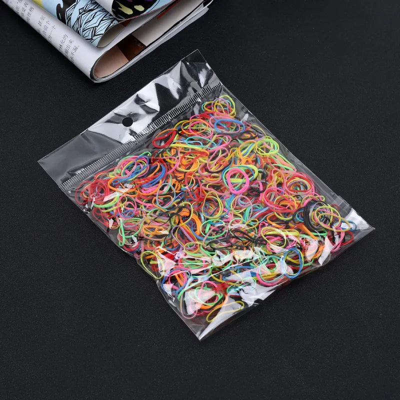 200 PCS/bag Mixed Colorful Rubber Bands Girls Pet Dog DIY Hair Bows Grooming Hairpin Hair Accessories
