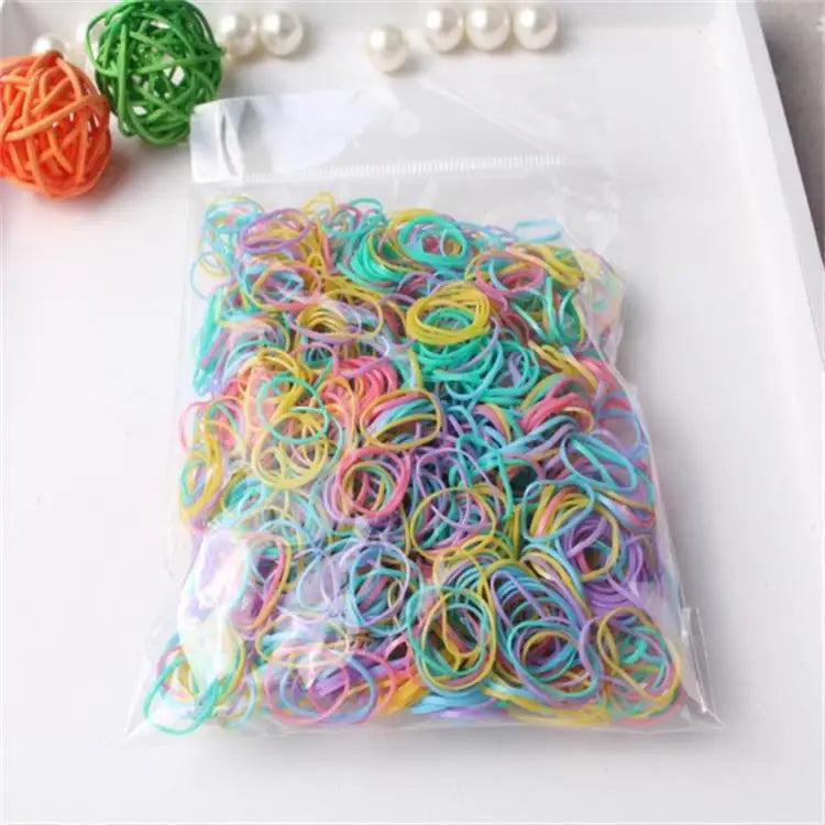200 PCS/bag Mixed Colorful Rubber Bands Girls Pet Dog DIY Hair Bows Grooming Hairpin Hair Accessories