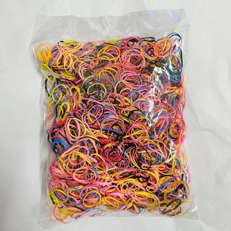 200 PCS/bag Mixed Colorful Rubber Bands Girls Pet Dog DIY Hair Bows Grooming Hairpin Hair Accessories