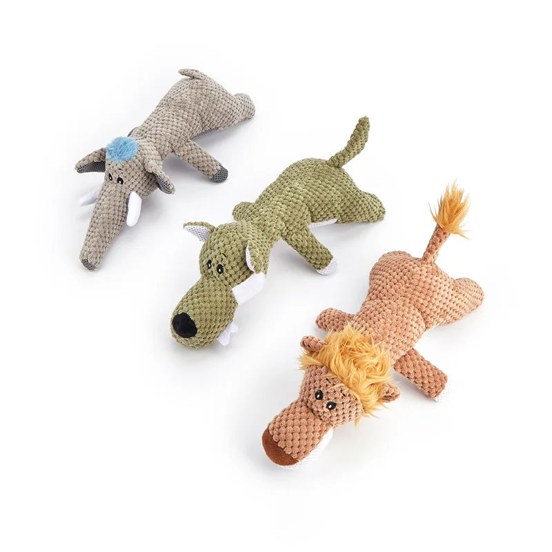 Cartoon Elephant Wolf Lion Shaped Dog Plush