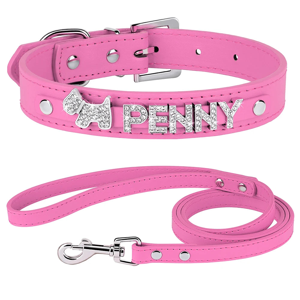 Personalized Dog Name Collar Bling Rhinestone Puppy