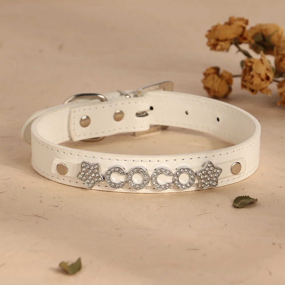 Personalized Dog Name Collar Bling Rhinestone Puppy