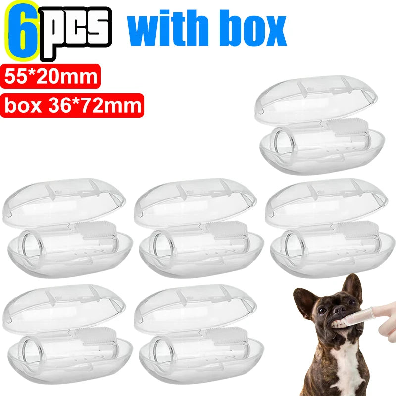 Silicone Soft Pet Finger Cuff Toothbrushes Dog Brush Bad Breath