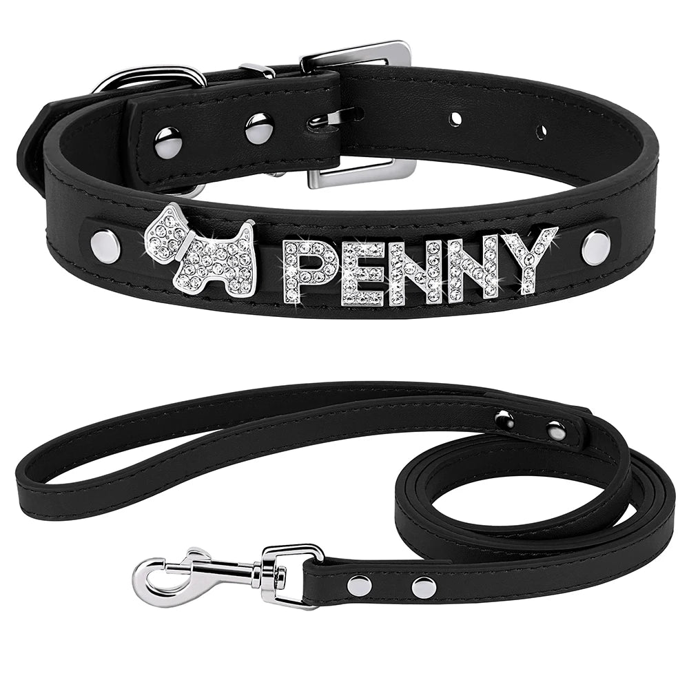 Personalized Dog Name Collar Bling Rhinestone Puppy