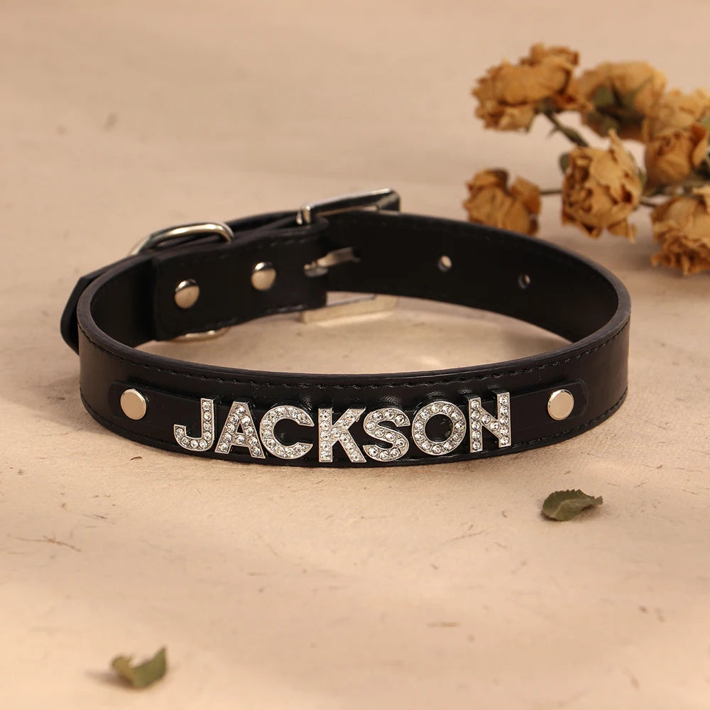 Personalized Dog Name Collar Bling Rhinestone Puppy