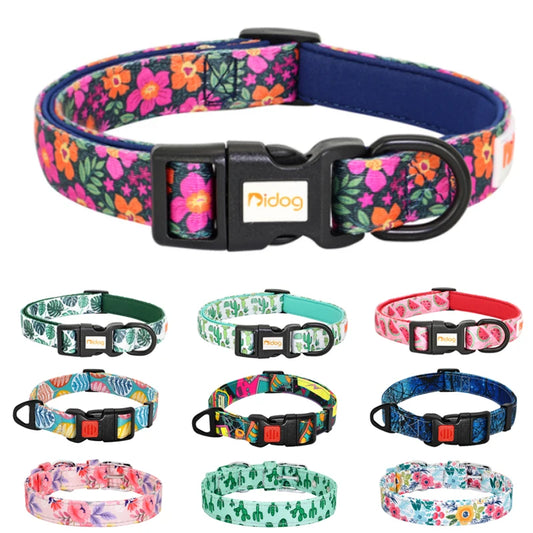 Nylon Flower Dog Collar Floral Printed Dog