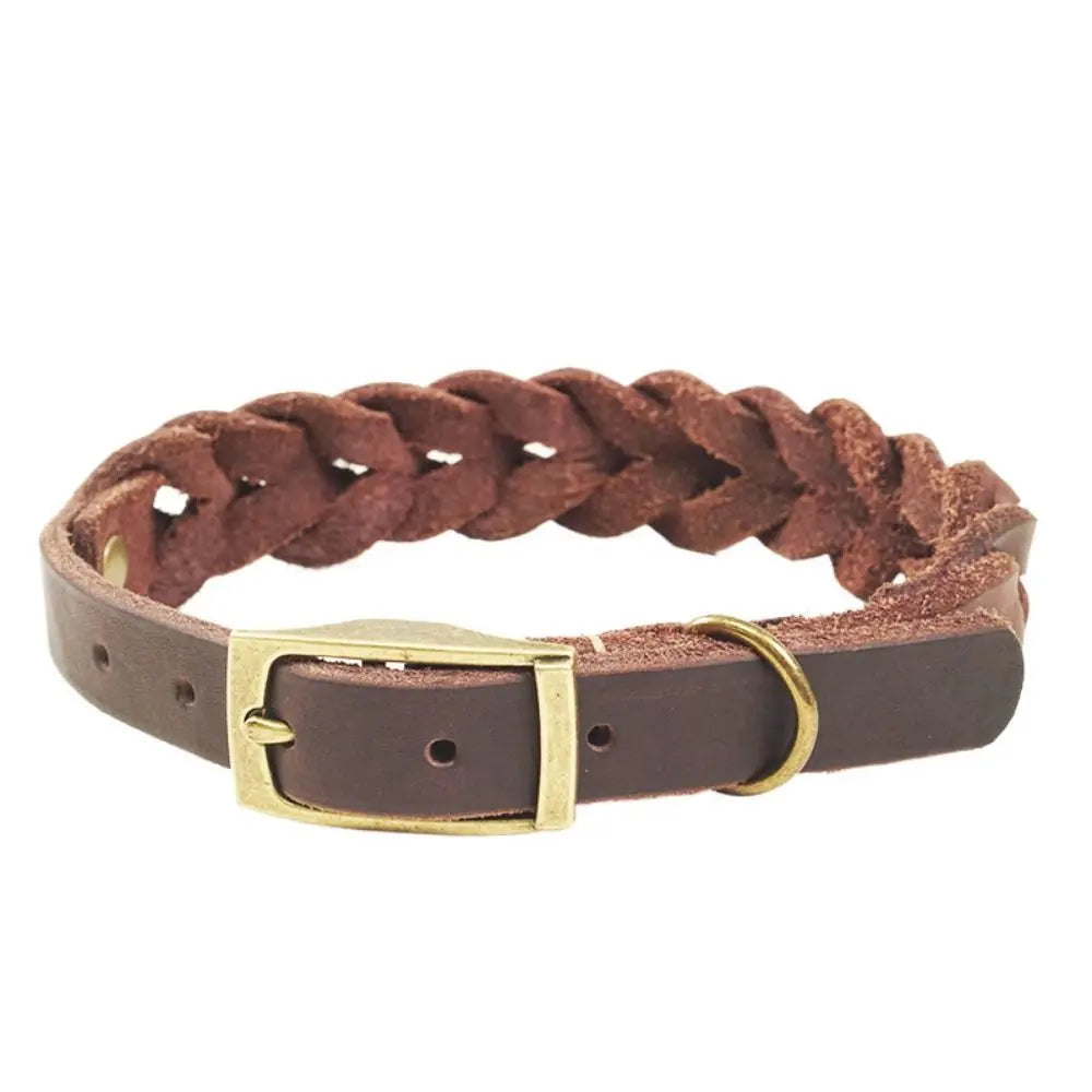 Vintage Braided Dog Collar Heavy Duty Handmade