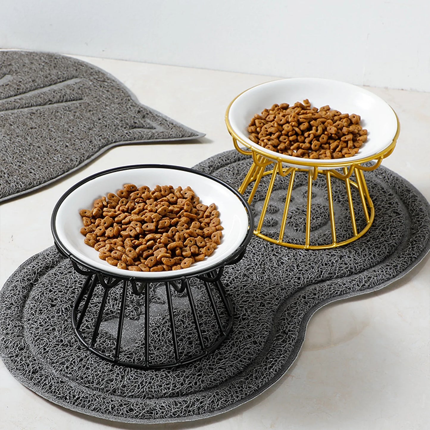 Bowls Ceramic Food Bowl with Stand for Kitten Food Water Feeding