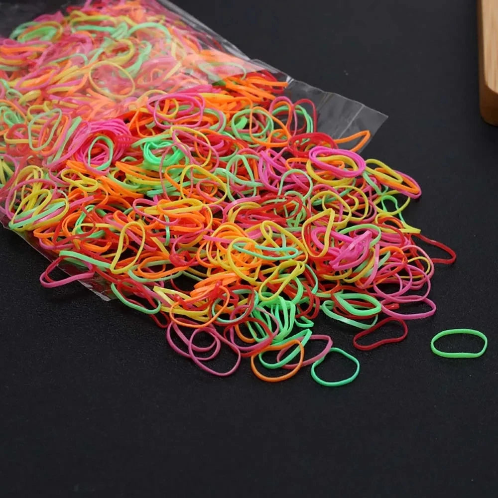 200 PCS/bag Mixed Colorful Rubber Bands Girls Pet Dog DIY Hair Bows Grooming Hairpin Hair Accessories