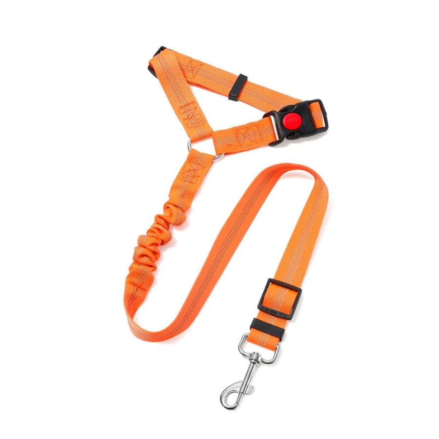 car seat belt dog leash with buffer elastic reflective safety rope leash dog rope