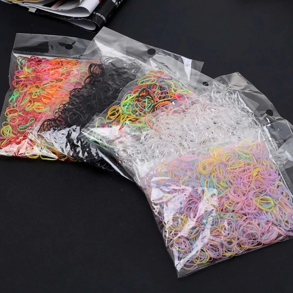200 PCS/bag Mixed Colorful Rubber Bands Girls Pet Dog DIY Hair Bows Grooming Hairpin Hair Accessories