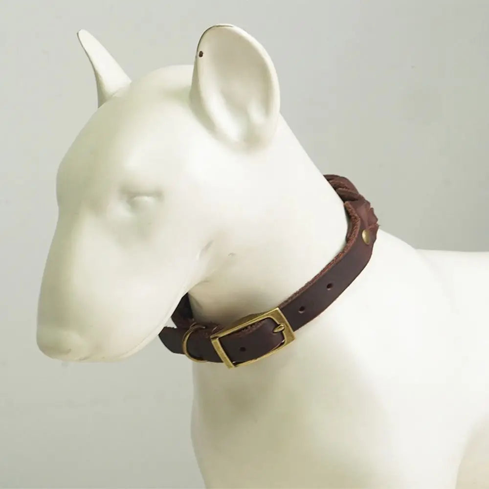 Vintage Braided Dog Collar Heavy Duty Handmade