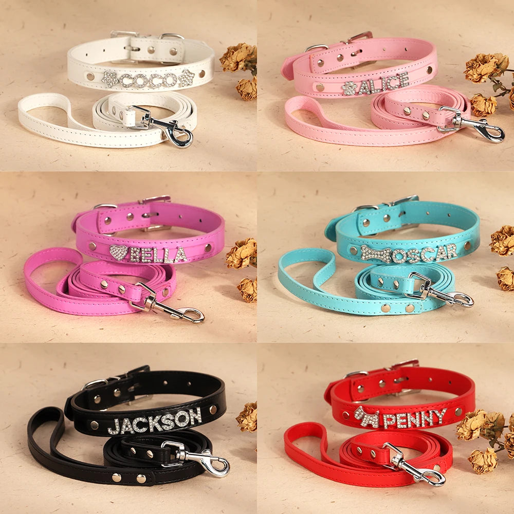Personalized Dog Name Collar Bling Rhinestone Puppy