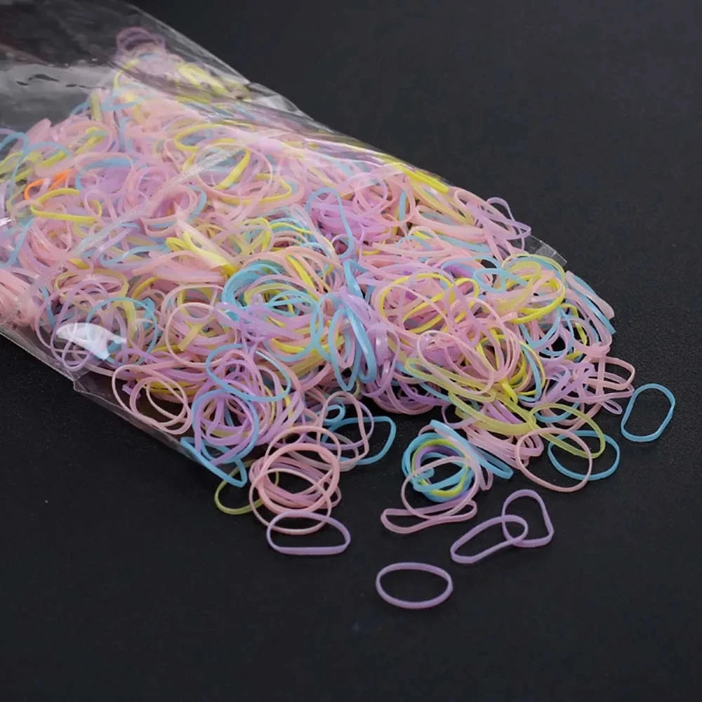 200 PCS/bag Mixed Colorful Rubber Bands Girls Pet Dog DIY Hair Bows Grooming Hairpin Hair Accessories