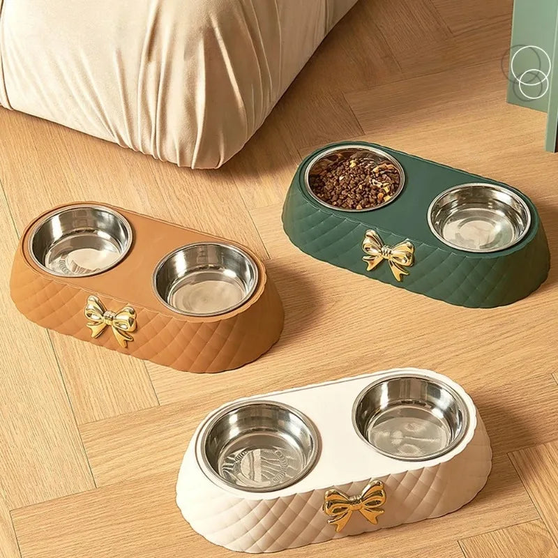 Bowls cat Food Drinking Double Bowl
