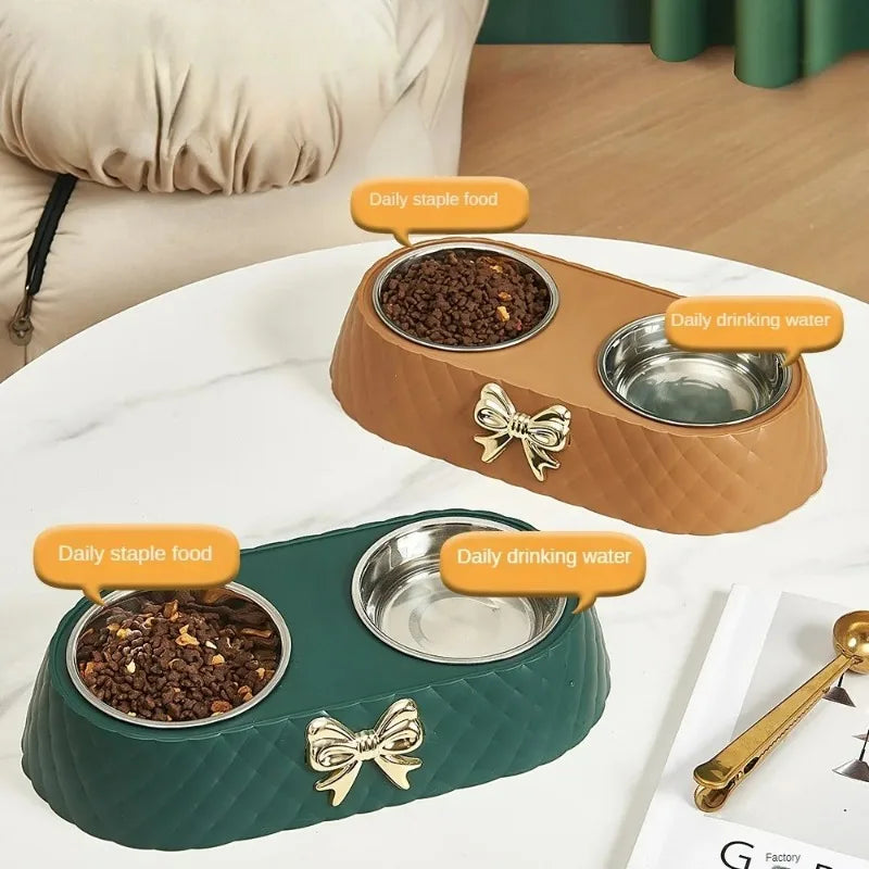 Bowls cat Food Drinking Double Bowl