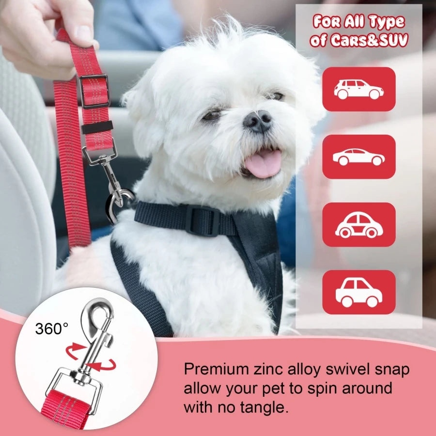 car seat belt dog leash with buffer elastic reflective safety rope leash dog rope
