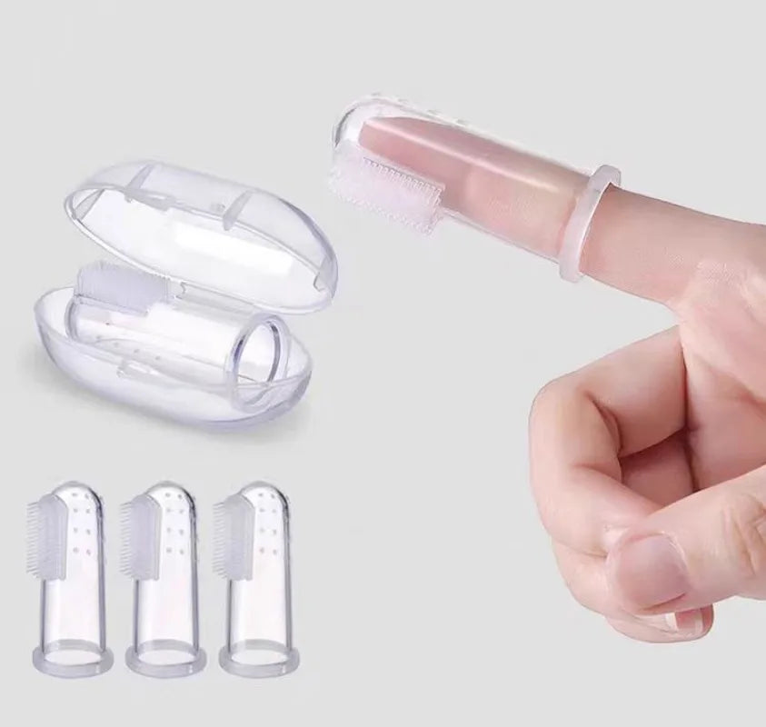 Silicone Soft Pet Finger Cuff Toothbrushes Dog Brush Bad Breath