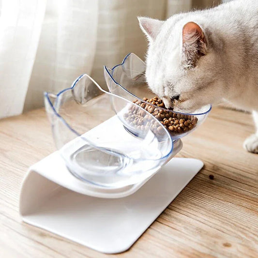 Non-Slip Double Cat Bowl With Stand Cat Water Bowl For Cats Food